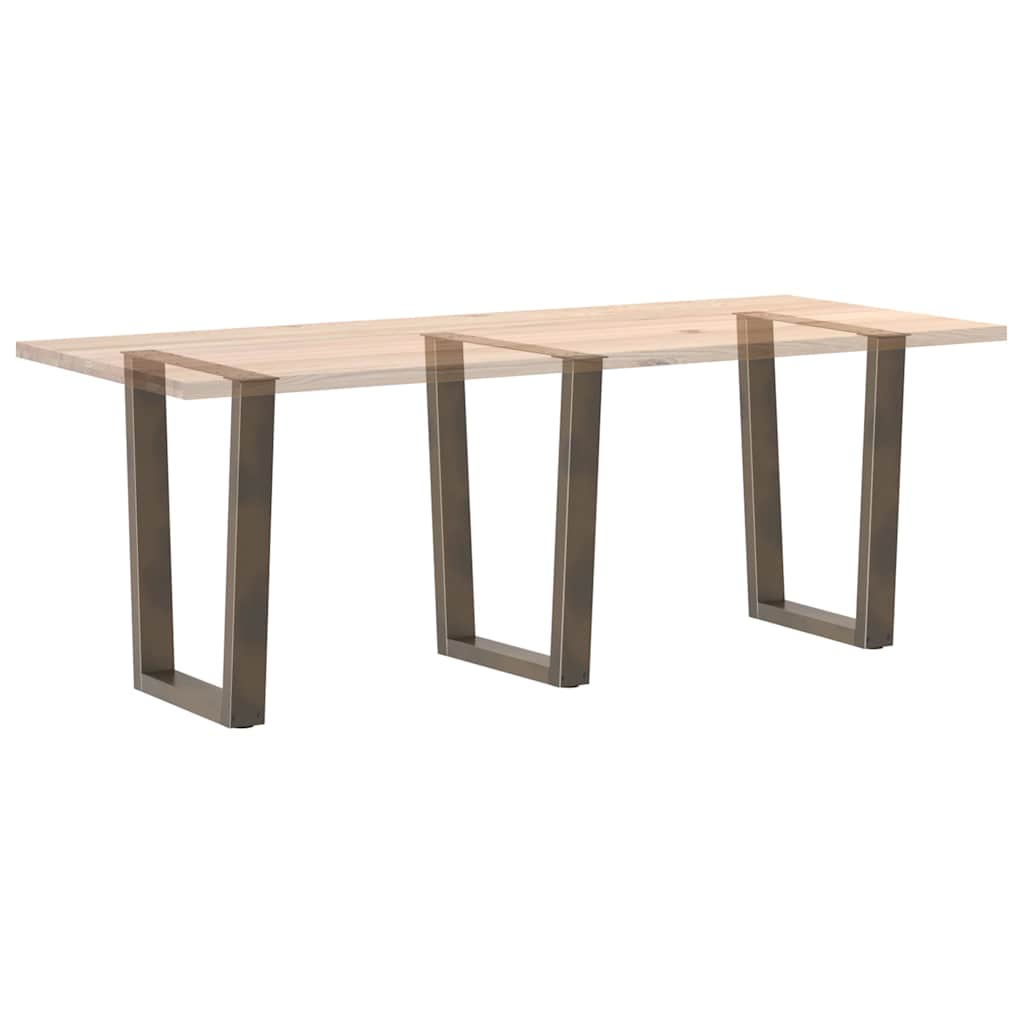 Dining table legs V shape 3 pcs natural steel steel