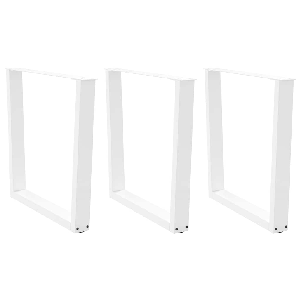 Dining table legs V shape 3 pcs white 80x(72-73.3) cm