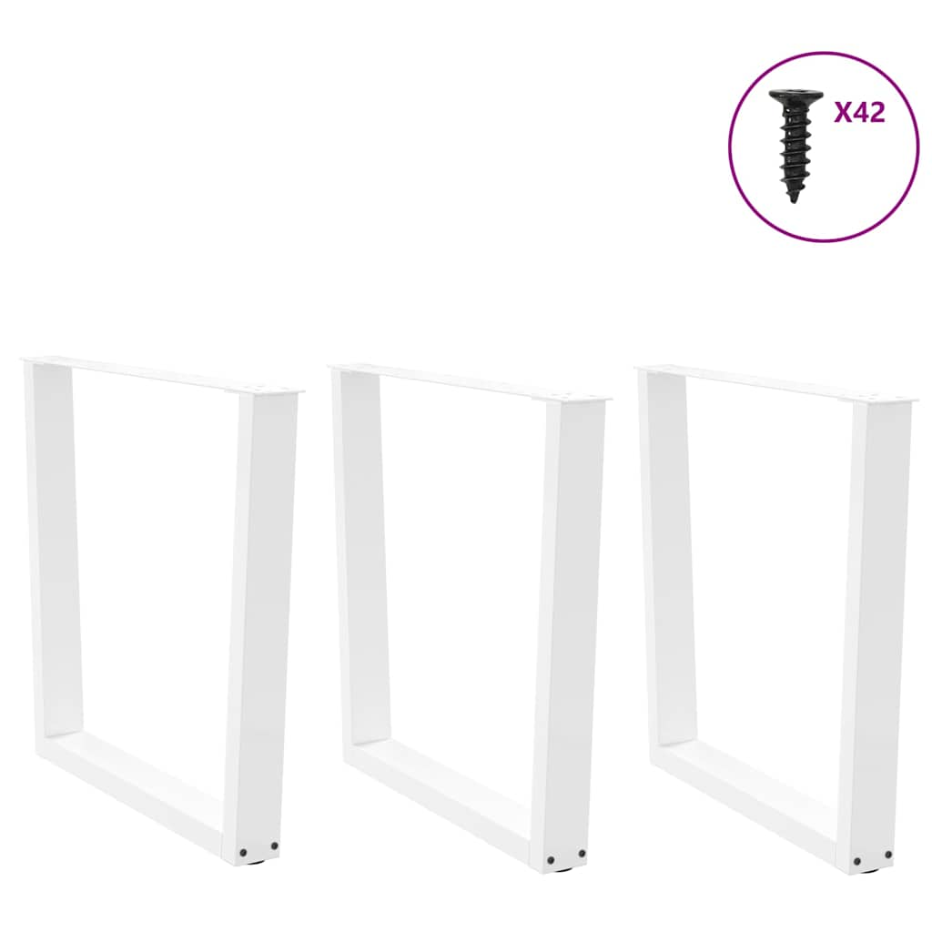 Dining table legs V shape 3 pcs white 80x(72-73.3) cm