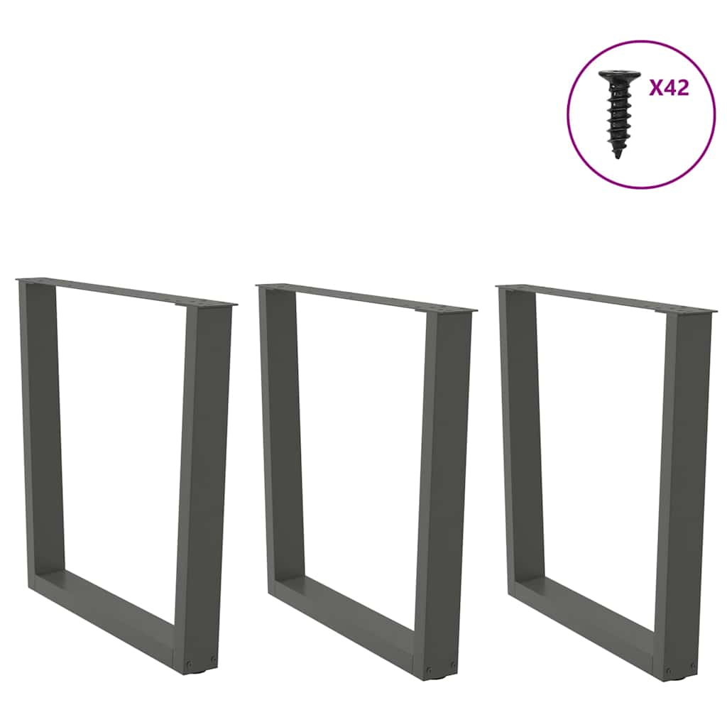 V-shaped dining table legs 3 pcs 80x(72-73.3) cm steel