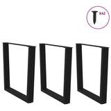 V-shaped dining table legs 3 pcs black 90x(72-73.3) cm