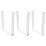 Dining table legs V shape 3 pcs white 90x(72-73.3) cm