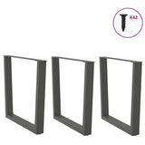 V-shaped dining table legs 3 pcs 90x(72-73.3) cm steel