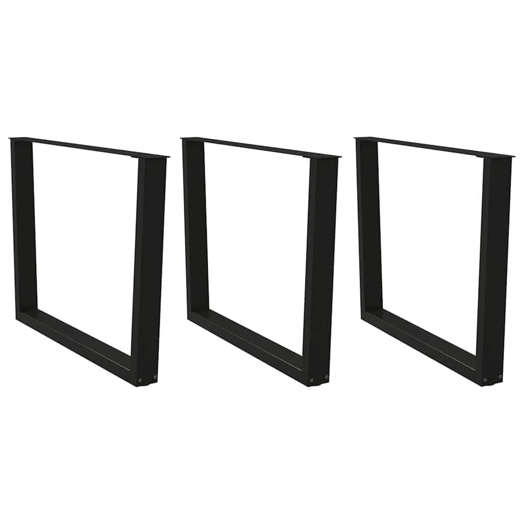 V-shaped dining table legs 3 pcs black 100x(72-73.3) cm