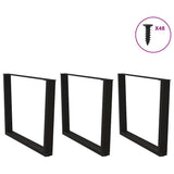 V-shaped dining table legs 3 pcs black 100x(72-73.3) cm