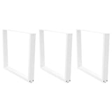 Dining table legs V shape 3 pcs white 100x(72-73.3) cm