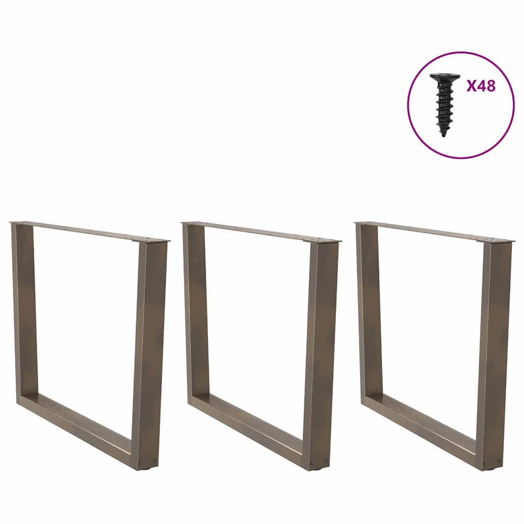 V-shaped dining table legs 3 pcs 100x(72-73.3) cm steel