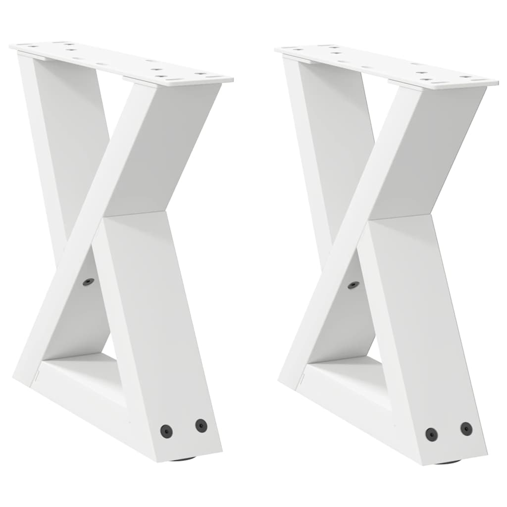 Coffee table legs 2 pcs white 30x(30-31.3) cm steel