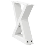 Coffee table legs 2 pcs white 30x(30-31.3) cm steel