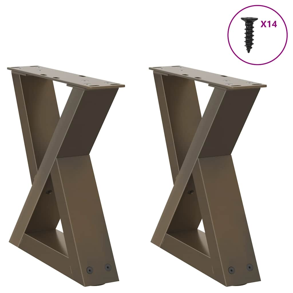 Coffee table legs 2 pcs natural steel 30x(30-31.3) cm steel