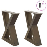 Coffee table legs 2 pcs natural steel 30x(30-31.3) cm steel