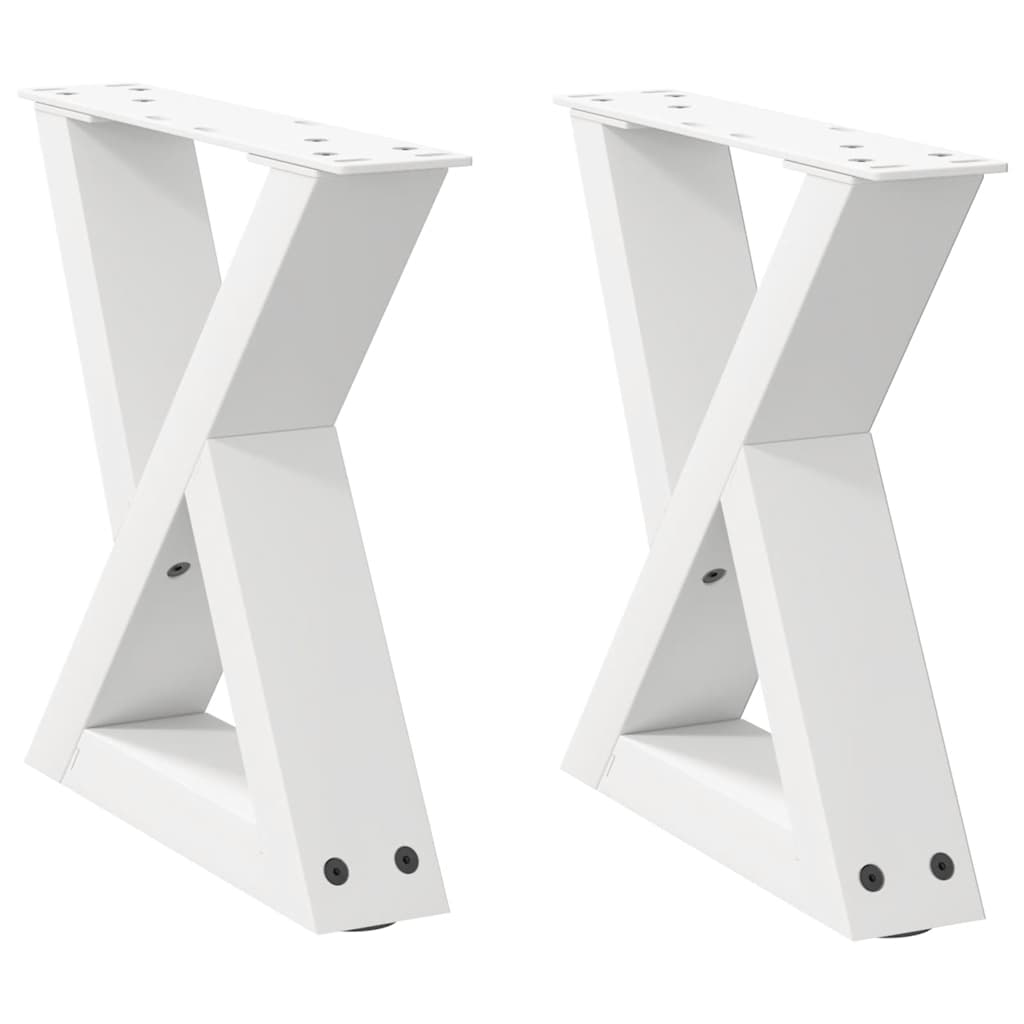 Coffee table legs 2 pcs white 40x(30-31.3) cm steel