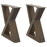 Coffee table legs 2 pcs natural steel 40x(30-31.3) cm steel