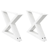 Coffee table legs 2 pcs white 50x(30-31.3) cm steel