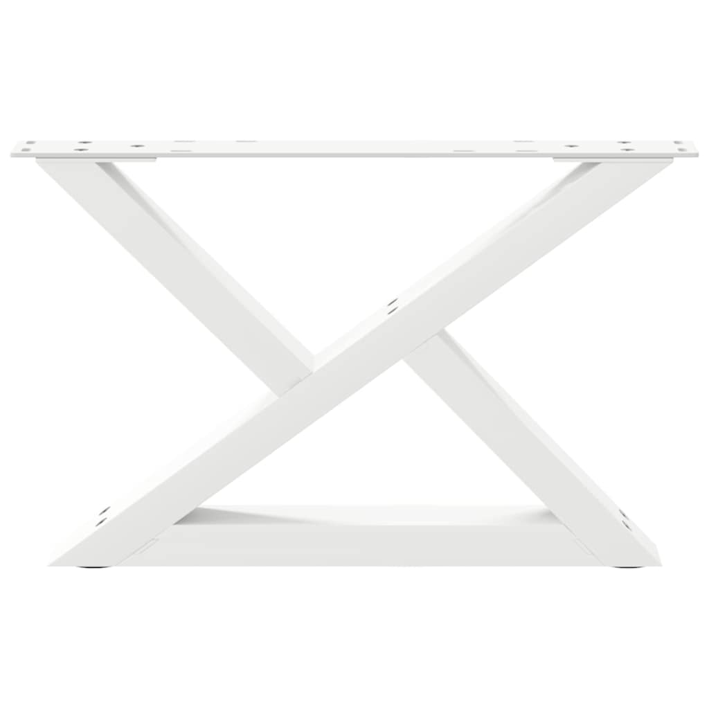 Coffee table legs 2 pcs white 50x(30-31.3) cm steel