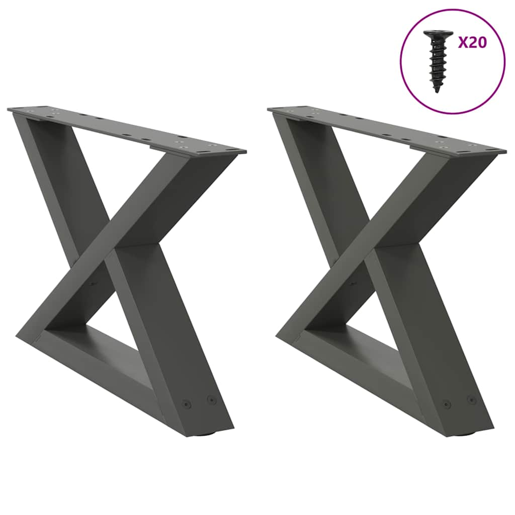 Coffee table legs 2 pcs anthracite 50x(30-31.3) cm steel