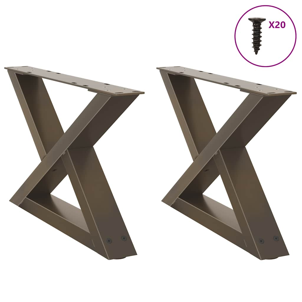 Coffee table legs 2 pcs natural steel 50x(30-31.3) cm steel