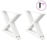 Coffee table legs 2 pcs white 60x(30-31.3) cm steel