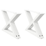 Coffee table legs 2 pcs white 60x(30-31.3) cm steel