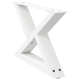 Coffee table legs 2 pcs white 60x(30-31.3) cm steel