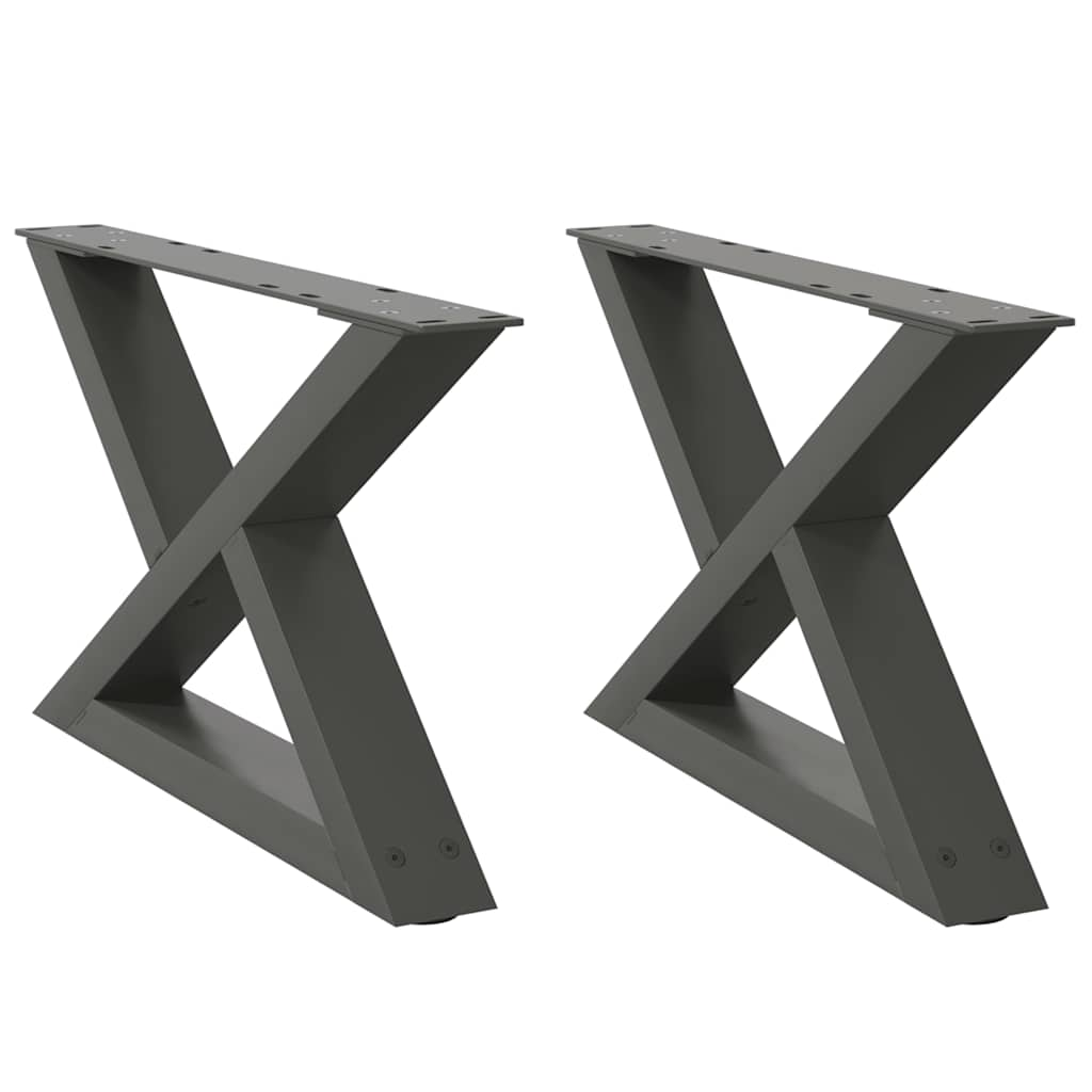 Coffee table legs 2 pcs anthracite 60x(30-31.3) cm steel