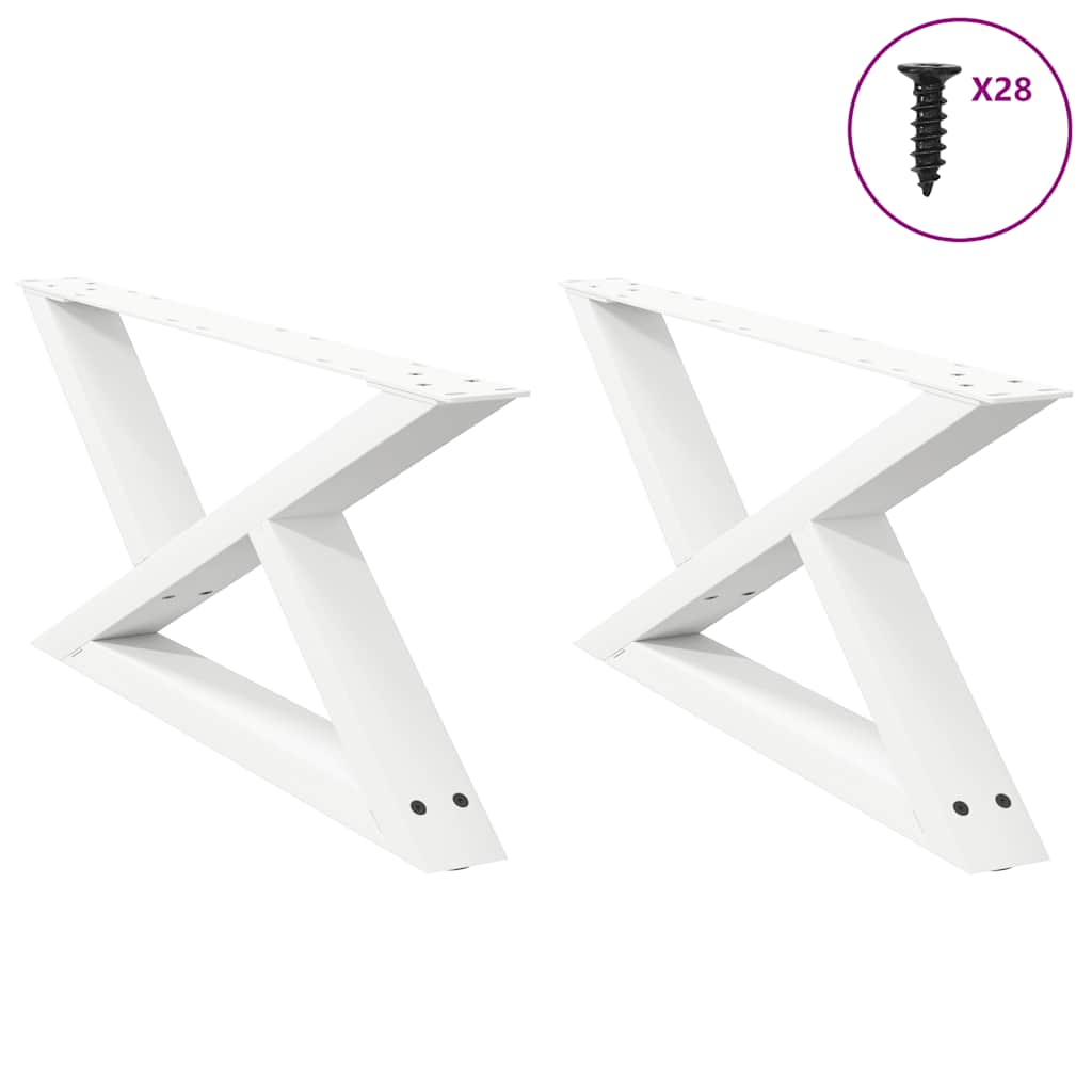 Coffee table legs 2 pcs white 70x(30-31.3) cm steel