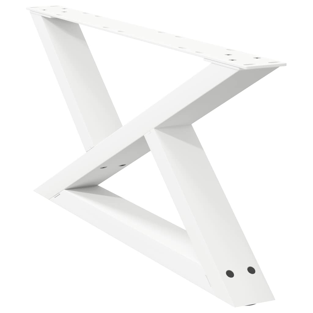 Coffee table legs 2 pcs white 70x(30-31.3) cm steel