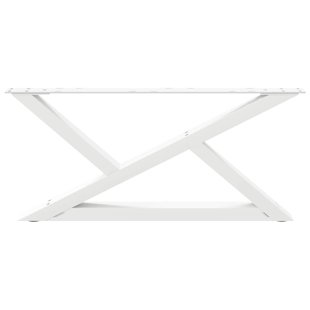 Coffee table legs 2 pcs white 70x(30-31.3) cm steel