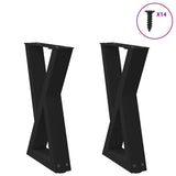 Coffee table legs 2 pcs black 28x(42-43.3) cm steel