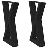 Coffee table legs 2 pcs black 28x(42-43.3) cm steel