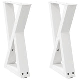 Coffee table legs 2 pcs white 28x(42-43.3) cm steel