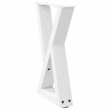 Coffee table legs 2 pcs white 28x(42-43.3) cm steel