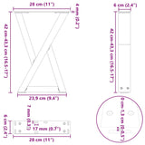 Coffee table legs 2 pcs white 28x(42-43.3) cm steel