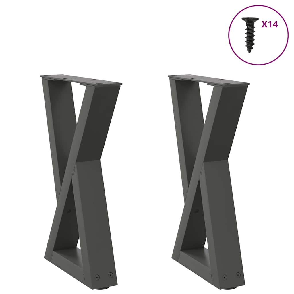 Coffee table legs 2 pcs anthracite 28x(42-43.3) cm