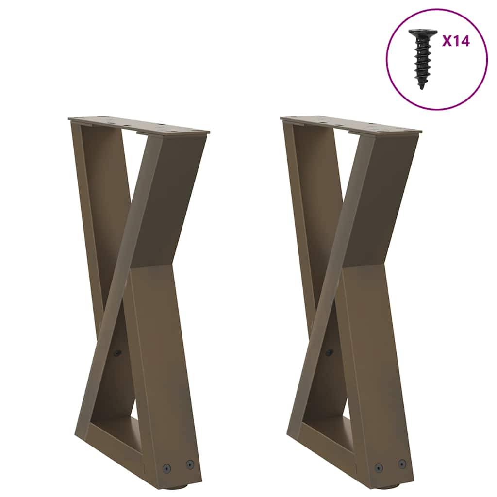 Coffee table legs 2pcs natural steel 28x(42-43.3)cm