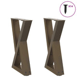 Coffee table legs 2pcs natural steel 28x(42-43.3)cm