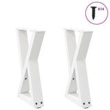 Coffee table legs 2 pcs white 38x(42-43.3) cm steel