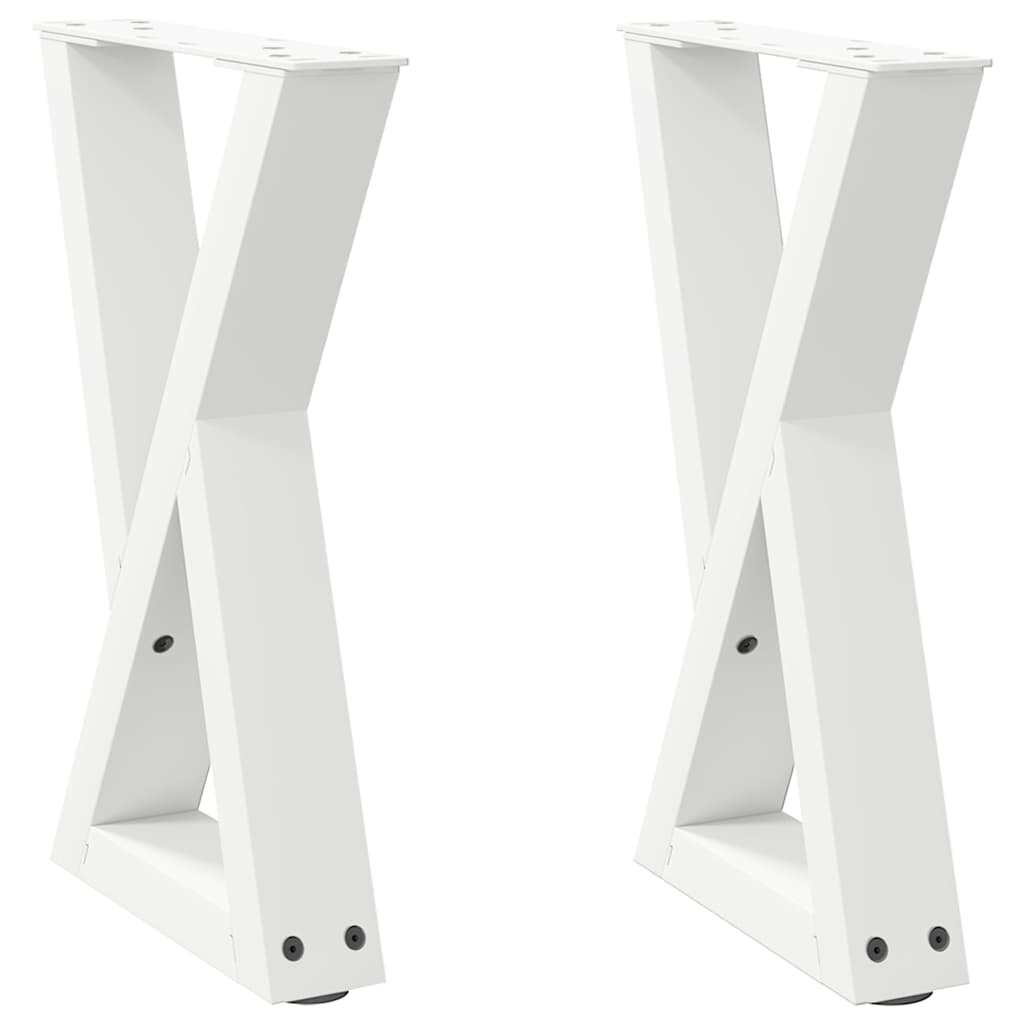 Coffee table legs 2 pcs white 38x(42-43.3) cm steel