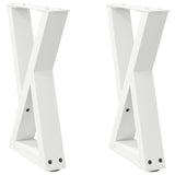 Coffee table legs 2 pcs white 38x(42-43.3) cm steel