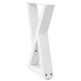 Coffee table legs 2 pcs white 38x(42-43.3) cm steel