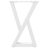 Coffee table legs 2 pcs white 38x(42-43.3) cm steel