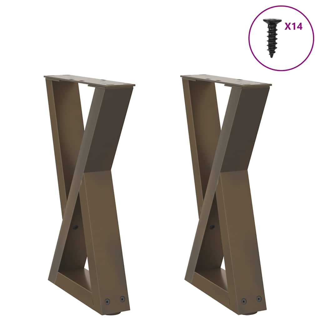 Coffee table legs 2pcs natural steel 38x(42-43.3)cm