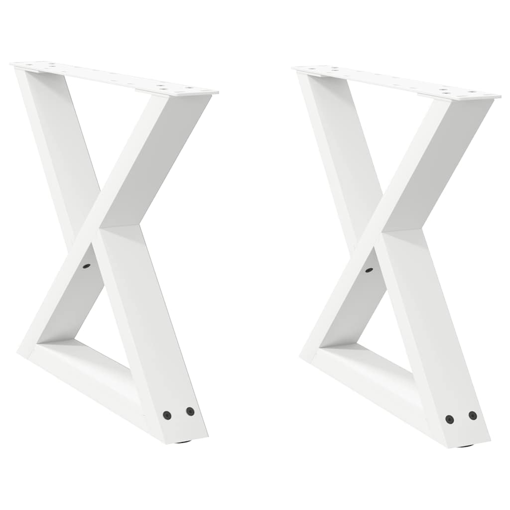 Coffee table legs 2 pcs white 50x(42-43.3) cm steel