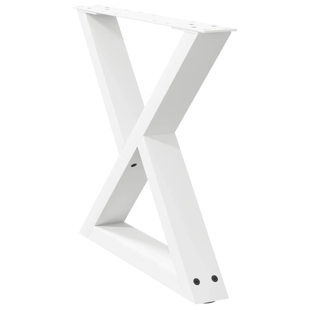 Coffee table legs 2 pcs white 50x(42-43.3) cm steel