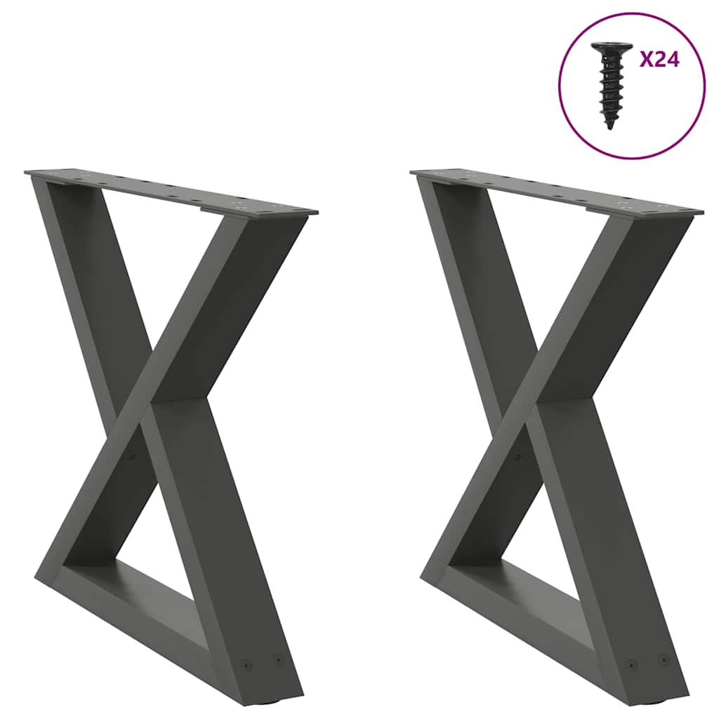 Coffee table legs 2 pcs anthracite 50x(42-43.3) cm