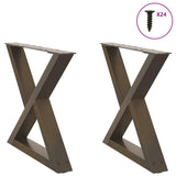 Coffee table legs 2pcs natural steel 50x(42-43.3)cm