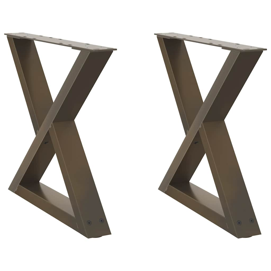 Coffee table legs 2pcs natural steel 50x(42-43.3)cm