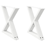 Coffee table legs 2 pcs white 60x(42-43.3) cm steel