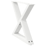 Coffee table legs 2 pcs white 60x(42-43.3) cm steel