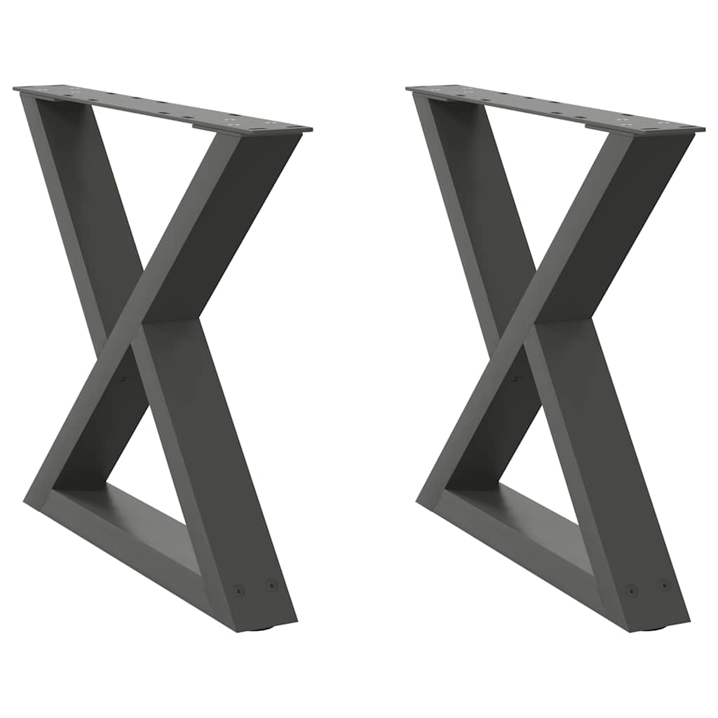 Coffee table legs 2 pcs anthracite 60x(42-43.3) cm